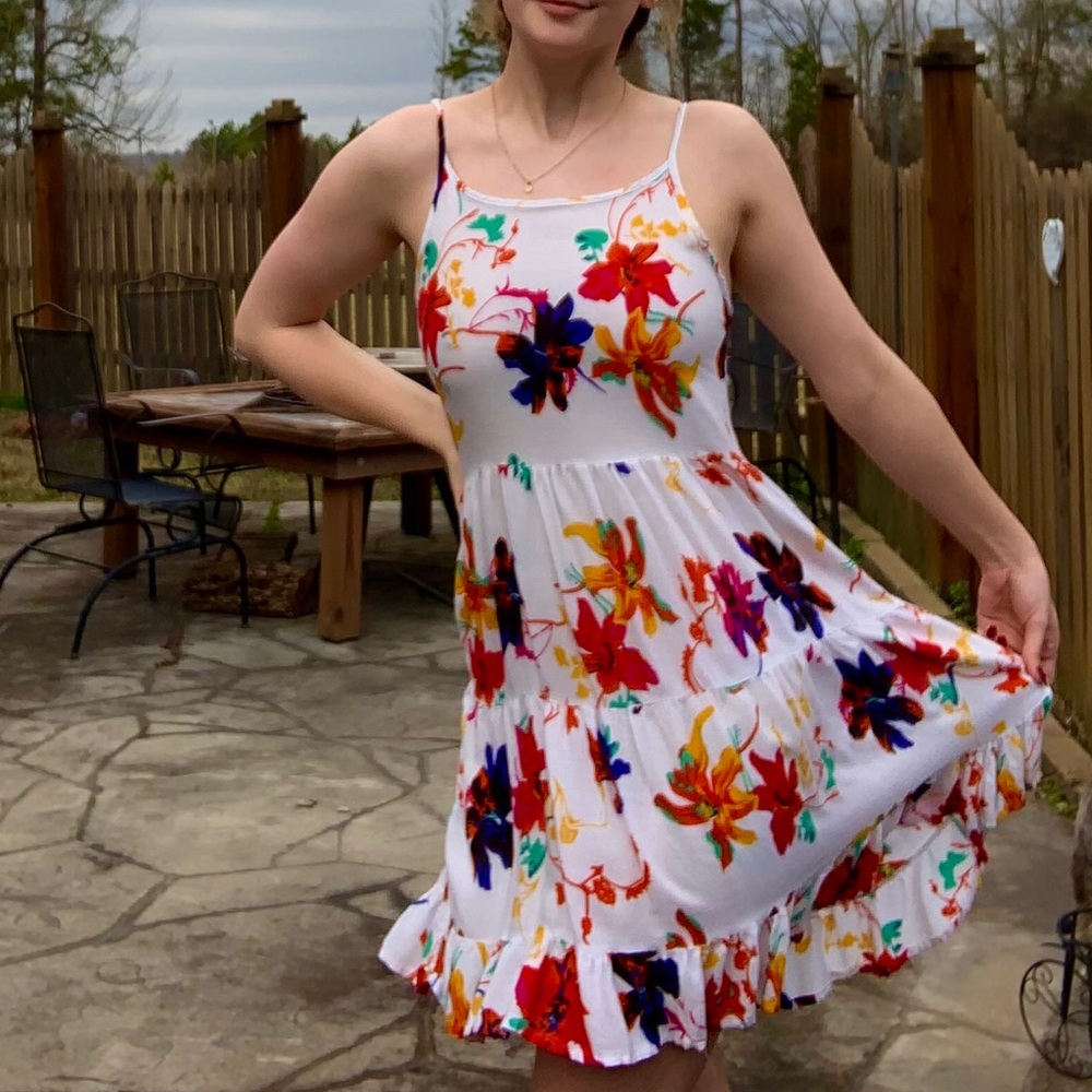 White floral dress